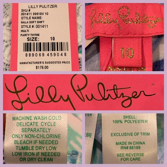 Lilly Pulitzer Nala Soft Shift Party Thyme 10 NWT - Picture 5 of 5